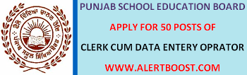 Punjab state education board PSEB has invites online applications for the Recruitment of Clerk cum Data Entry operator posts. Interested Candidates can read notification details here.