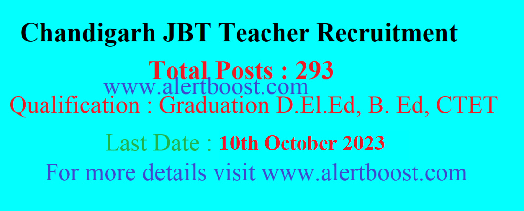 Chandigarh JBT Teacher Recruitment