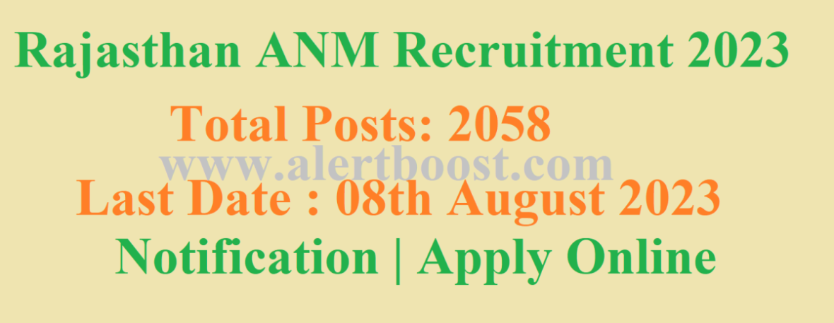 Rajasthan ANM Recruitment 2023