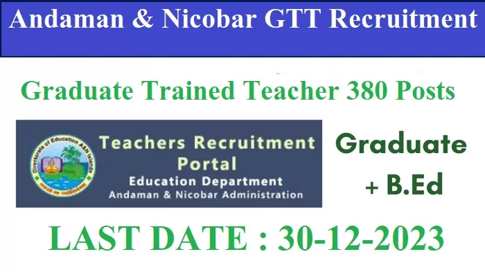Andaman and Nicobar TGT Teachers Recruitment