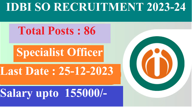 IDBI SO recruitment 2023