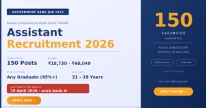 Assam Cooperative Apex Bank Assistant Recruitment 2026 — Apply Online for 150 Posts