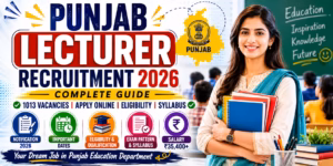 Punjab Lecturer Recruitment 2026 Apply Online for 1013 Posts | Notification Out