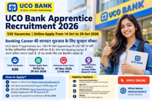 UCO Bank Apprentice Recruitment 2026 : Apply Online
